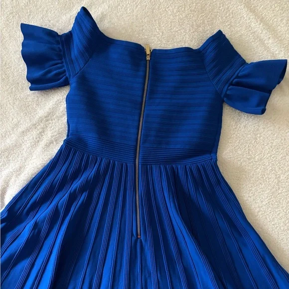 Ted Baker London Women’s Off Shoulder Blue Dress Size 4 - Picture 6 of 12